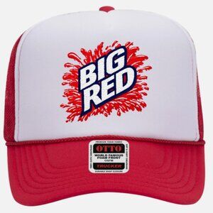 Red And White Big Red Mesh Foam Trucker Otto Snap Back Hat